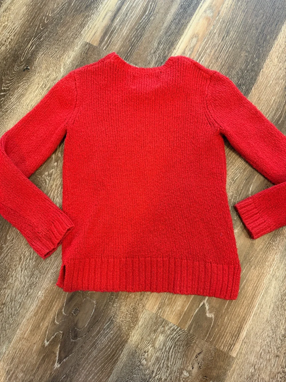Justice Girls Red Panda Face Sweater with Sequin Antlers Size 6/7